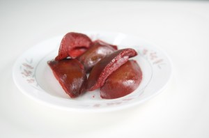 Preseved mango on plate