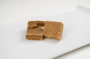 Pile fudge on tray
