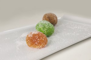 papaya and tamarind balls on tray